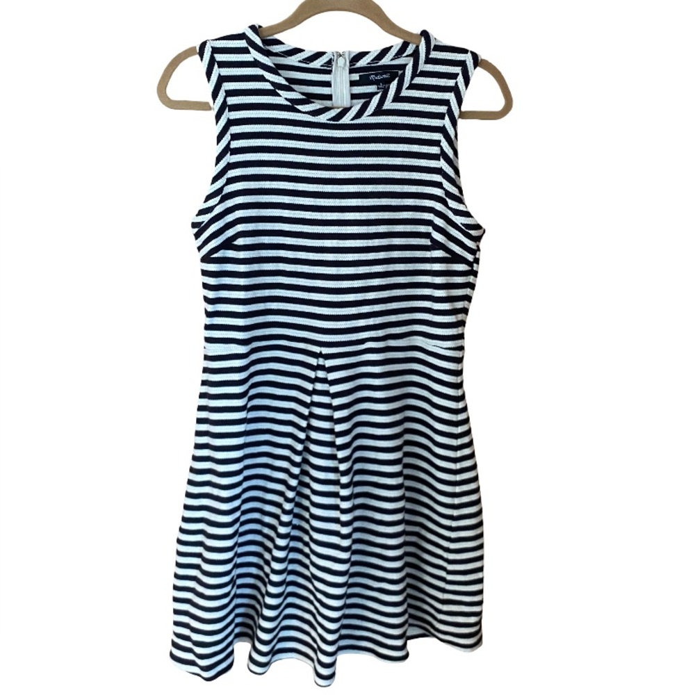 Madewell Black and White Striped Mini Dress